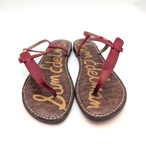 Sam Edelman Gigi Signet Sandal Ankle Strap Women's Red Brown Size US10M EU41 - Picture 2 of 12